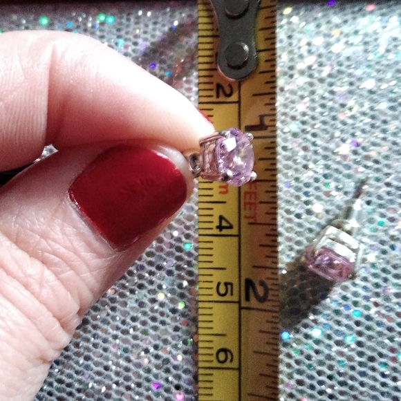 Pink Crystal Earrings - Picture 6 of 8